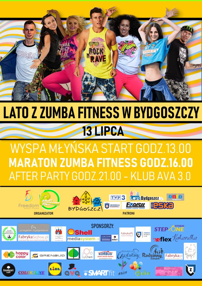 Lato z Zumba Fitness odbędzie się 13 lipca na Wyspie Młyńskiej w Bydgoszczy.