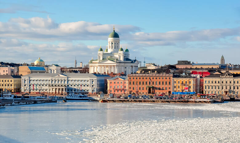 Widok na Helsinki zimą