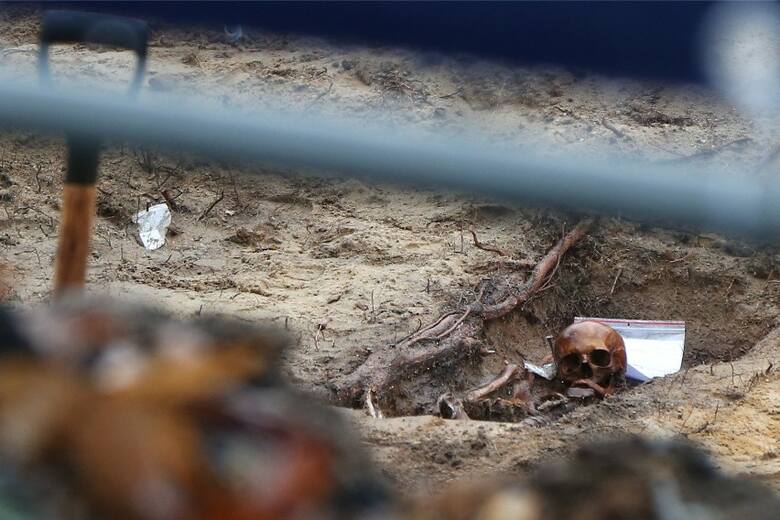 Ludzkie szczątki odnaleziono podczas prac archeologicznych na terenie dawnego basenu, listopad 2016 r.