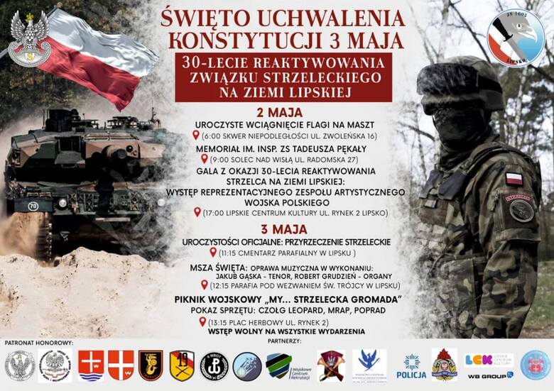 Uroczyste obchody Święta Konstytucji 3 Maja w Lipsku. Będzie wielki piknik wojskowy z czołgiem Leopard i patriotyczna gala