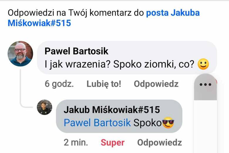 Jakub Miśkowiak o kolegach ze Stali Gorzów: „Spoko ziomki”