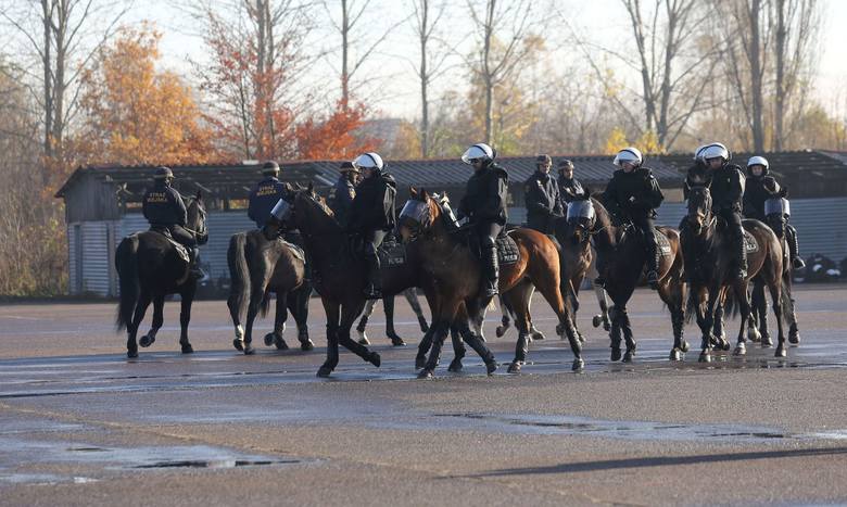 Oceniano umiejętności jeźdźców i ich koni we współdziałaniu z pododdziałem zwartym policji, podczas zabezpieczenia imprezy  masowej. 