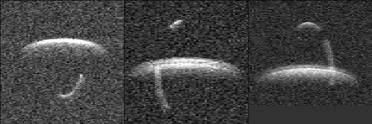 Radarowe zdjęcia asteroidy 1999KW4 wykonane w Goldstone (Kalifornia, USA)