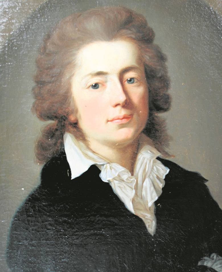 Jan Potocki w młodym wieku, miniatura nieznanego artysty z roku 1780, wielokrotnie później replikowana.