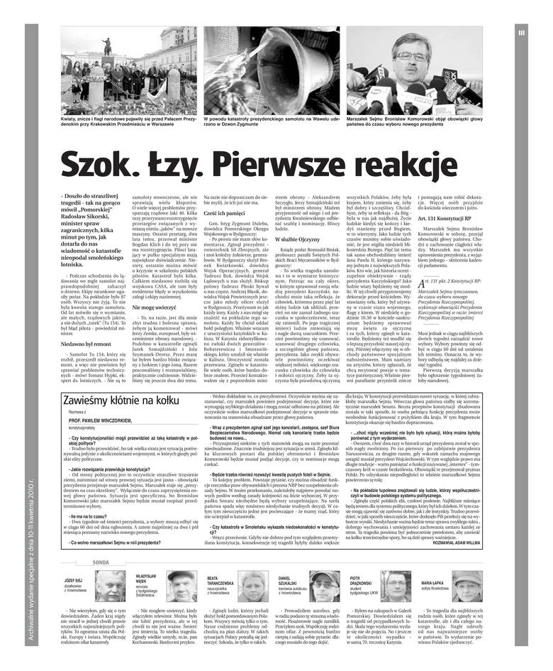 Tak "Gazeta Pomorska" informowała o tragedii smoleńskiej.