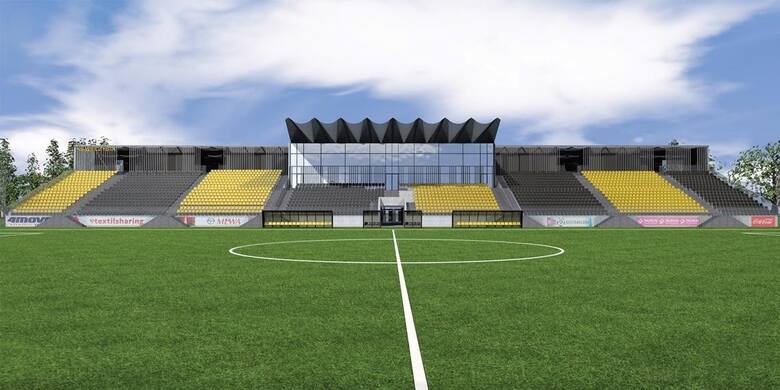 Tak miała wyglądać jedyna trybuna nowego stadionu Wieczystej według koncepcji zaprezentowanej w sierpniu 2022 roku. Konstrukcja miała pomieścić nieco
