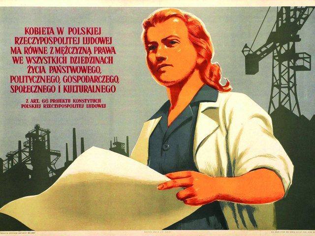 Plakat propagaujący rolę kobiet w Polskiej Rzeczpospolitej Ludowej