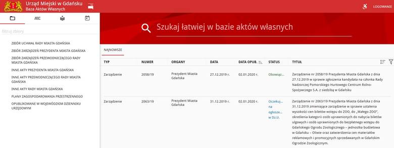 Baza Aktów Własnych. Prostszy dostęp dla mieszkańców do uchwał i zarządzeń prezydenta Gdańska