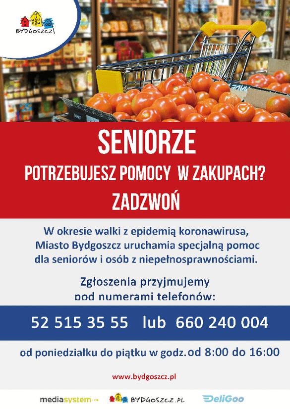 „Zakupy dla seniora” w Bydgoszczy. Nowa usługa już działa!