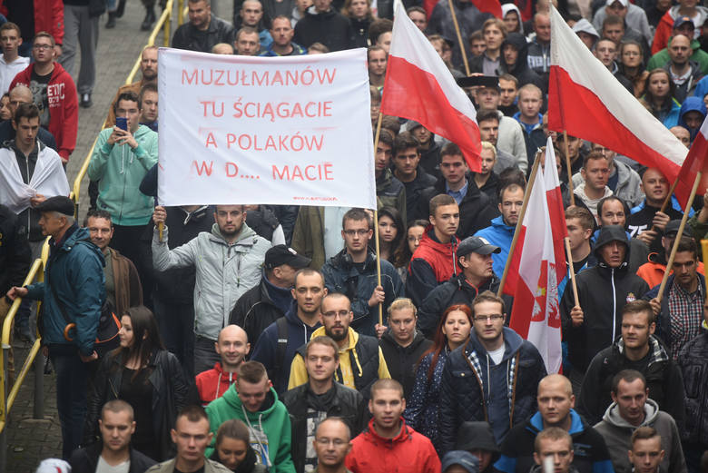 Marsz przeciwko imigrantom w Katowicach