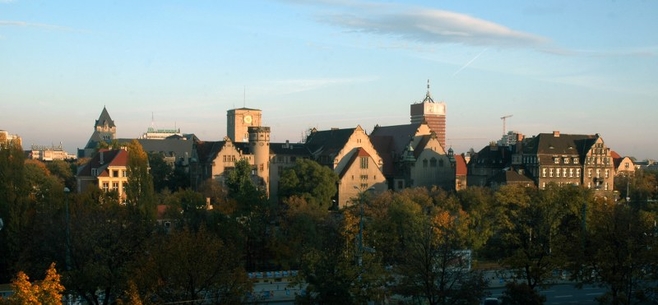 Panorama Poznania z Zamkiem Cesarskim - październik 2006.