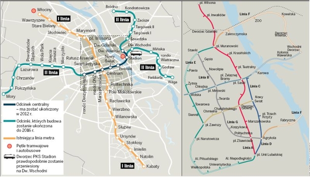 Метро варшавы схема на русском языке