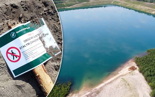 Czy „Pojezierze Olkuskie” będzie mogło zostać atrakcją turystyczną? Niebezpieczne zalewisko już teraz jest dzikim kąpieliskiem. Zobacz wideo
