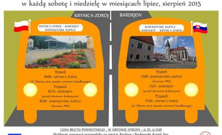 Słowacja. W wakacje kursuje autobus Krynica Zdrój - Bardejovskie Kupele - Bardejov