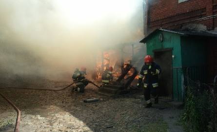 Pożar na rogu ulic Księdza Skorupki i Orlej