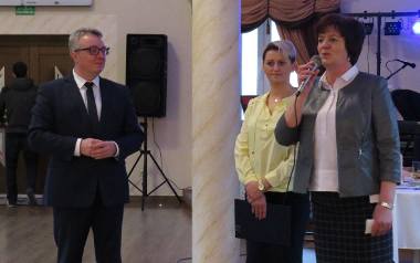 Pod wrażeniem rezultatu projektu byli burmistrz Łagowa Paweł Marwicki oraz wójt Rakowa Alina Siwonia (z prawej). Gratulacje w imieniu stowarzyszenia