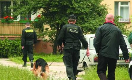 Policjanci sprawdzają każdy sygnał. Bloki przy kieleckiej ulicy Grochowej przeszukiwał w tym tygodniu przewodnik z psem.
