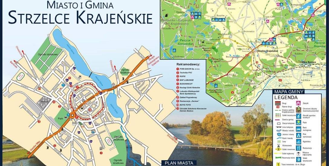 Plan miasta Strzelce Krajeńskie i folder o gminie.