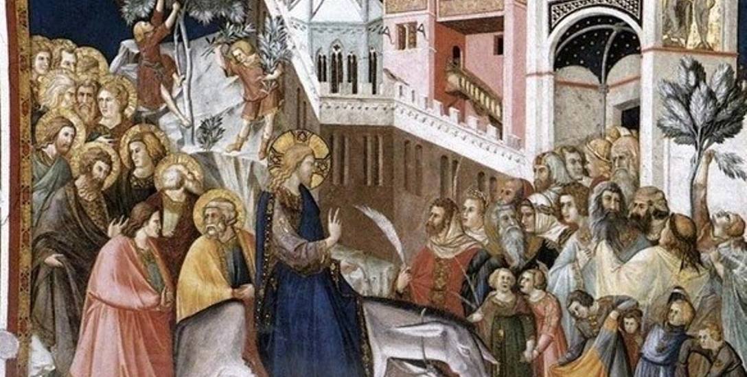 Pietro Lorenzetti, „Wjazd Chrystusa do Jerozolimy”, fresk z ok. 1320 r., znajdujący się w Bazylice św. Franciszka w Asyżu