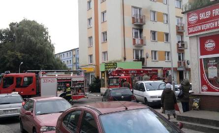 Pożar w centrum Koszalina. Jedna ofiara ranna (zobacz film)