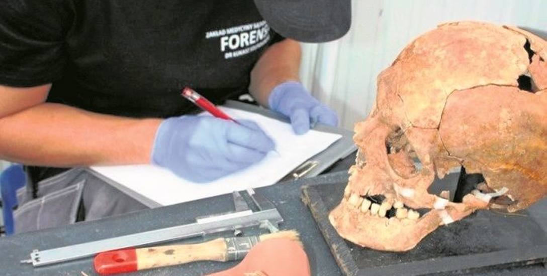 Wydobyte z dołów śmierci na „Łaczce” szczątki ofiar były skrupulatnie badane m.in. przez medyków sądowych.