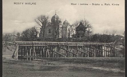 Mosty Wielkie - Most na rzece Rata i cerkiew