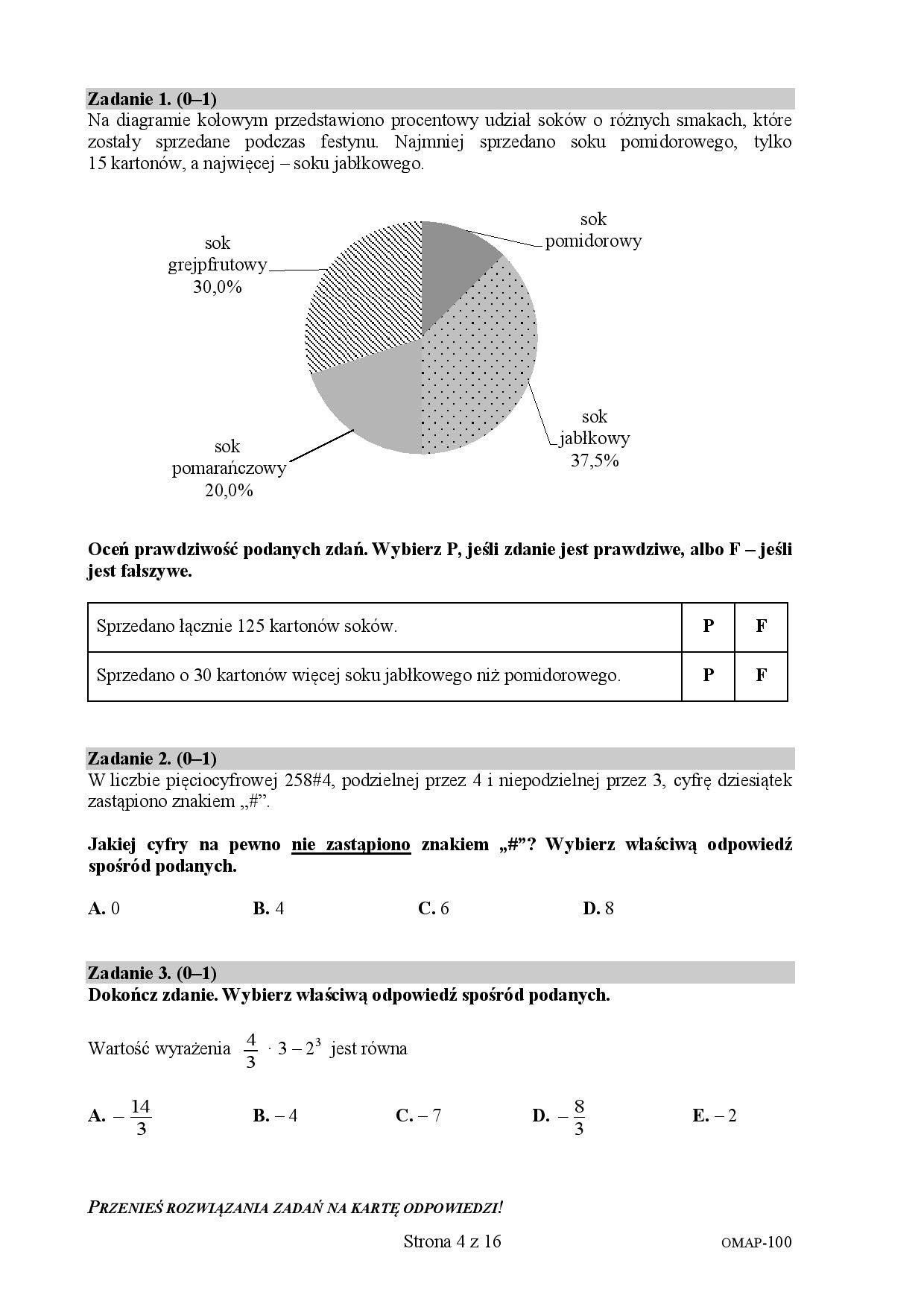 Próbny Egzamin ósmoklasisty 2020 Matematyka Zobacz Odpowiedzi Do Arkusza Zadań Cke 2881