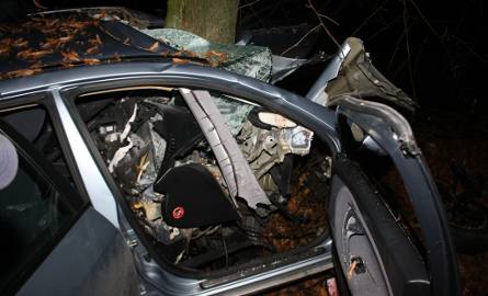 Wypadek pod Aleksandrowem. Kierowca uderzył autem w drzewo. Zginął na miejscu