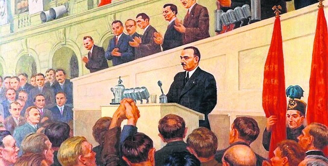 „Kongres Jedności” - obraz Alfonsa Długosza z 1951 r., przedstawiający w stylu socrealistycznym powstanie PZPR.