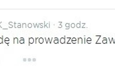 Wpis Krzysztofa Stanowska na Twitterze.