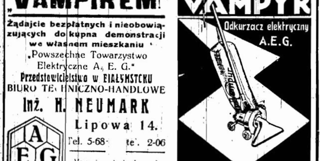 Reklama odkurzacza VAMPYR z 1927 roku.