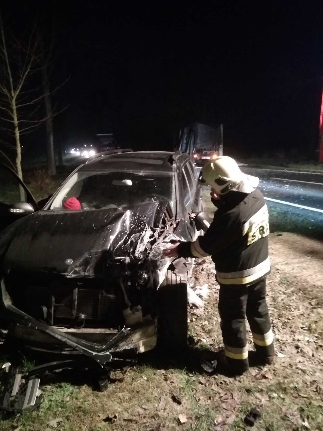 Wypadek na drodze krajowej 21 w Objezierzu 1.12.2020
