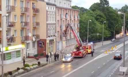 Interwencja strażaków przy ul. Zwycięstwa w Koszalinie