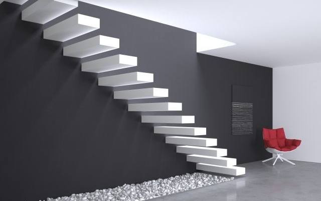 Ten model schodów wyróżnia konstrukcja pozbawiona stelaży i balustrad. Schody zamocowane są w ścianie bez żadnych podpór. Ich jedynym eksponowanym elementem