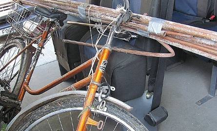 Skradzione rurki na rowerze złodzieja
