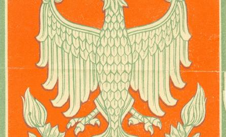 Herb Polski, z orłem w koronie, który Marian Figiel dostał jako pierwszoklasista szkoły w Czernielowie Ruskim. Z tyłu informacja z datą maj 1935.