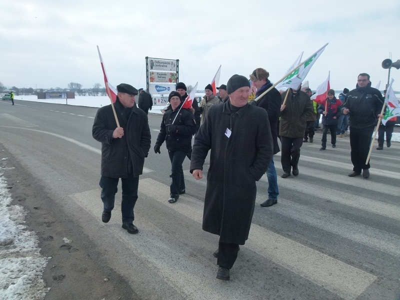 Rolnicza blokada ul. Zamkowej w 2013 roku
