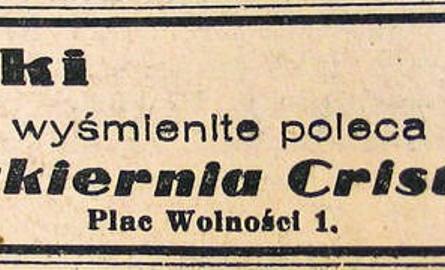 "Dziennik Bydgoski" z 18 października 1938 roku. "Cristal" poleca pączki. Wszystko wskazuje, że lokal należał już