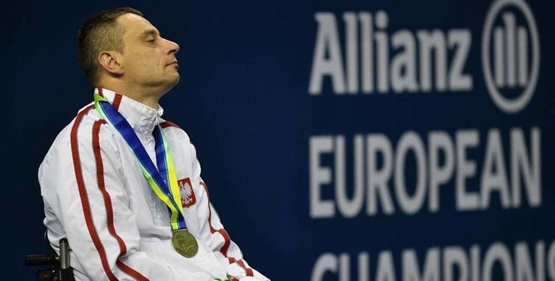 Jacek Czech ze złotym medalem mistrzostw Europy w Dublinie na szyi