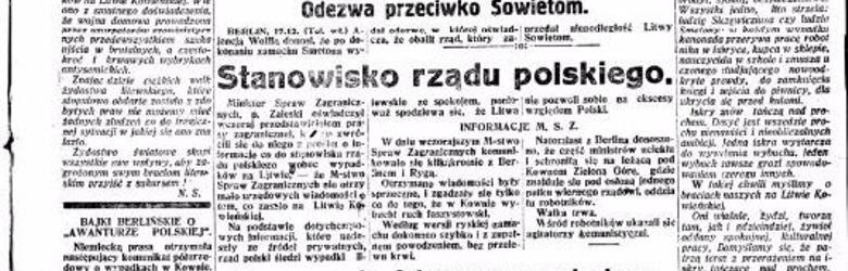 Prasówka. Antanas Smetona przejmuje władzę w Kownie. Przewrót na Litwie w 1926 roku