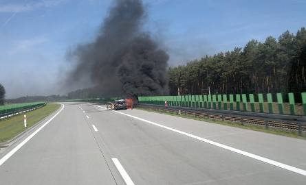 Pożar na autostradzie A2.