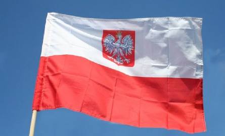 Flaga Polski z godłem