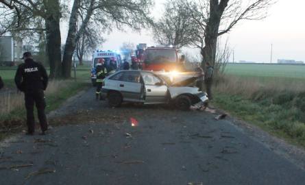 Wypadek w Łojewie; samochód uderzył w drzewo