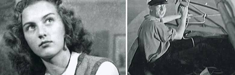 Inge Sylten, młoda Żydówka z Czech, która została wysłana w 1942 roku do obozów koncentracyjnych w Estonii. Po prawej Heinz Drosihn, esesman, strażnik