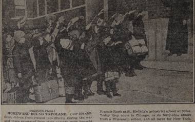 To zdjęcie z Chicago Tribune z 1921 r. pokazuje polskie &quot;dzieci syberyjskie&quot; z I akcji, które do Polski wracały przez Japonię i USA.