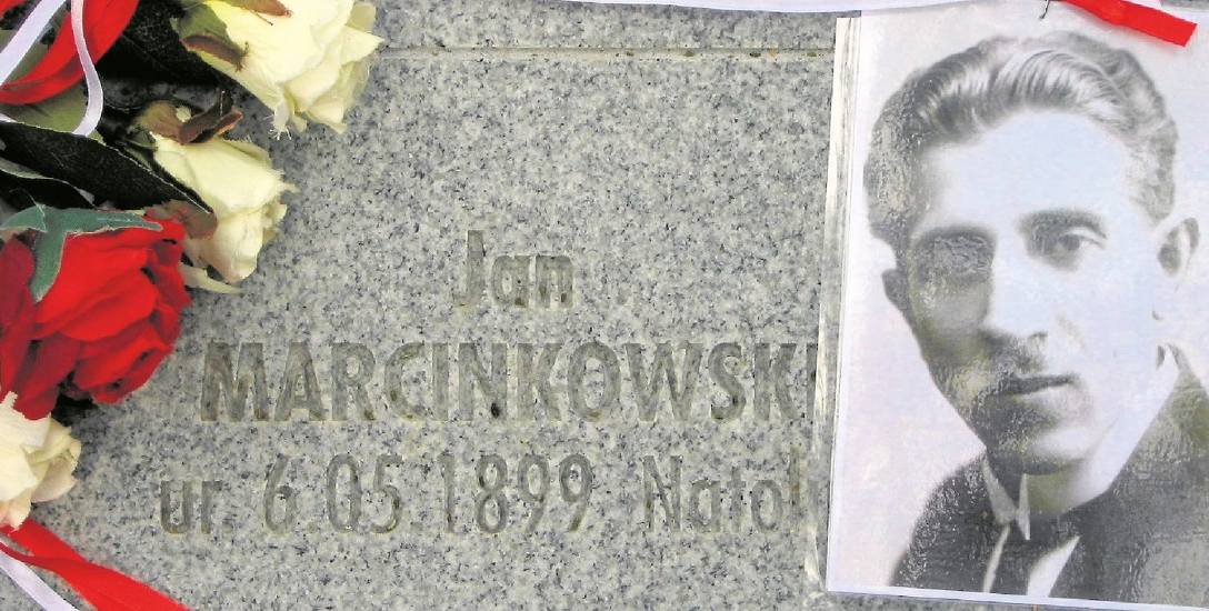Tablica epitafijna Jana Marcinkowskiego na cmentarzu wojennym w Kijowie-Bykowni.