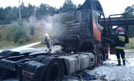 Na trasie Rzepin - Gajec spłonęła ciężarówka