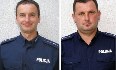 (Od lewej) Młodszy aspirant Piotr Furman, Młodszy aspirant Jacek Garas.