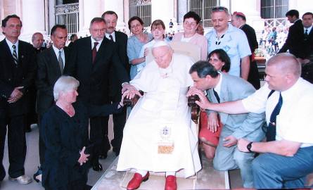 Delegacja Grudziądza podczas audiencji u papieża, Jana Pawła II.