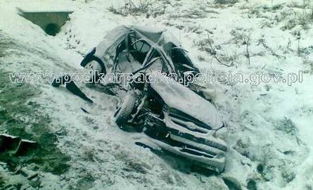 Zdjęcie z wypadku w Połomii w powiecie strzyżowskim